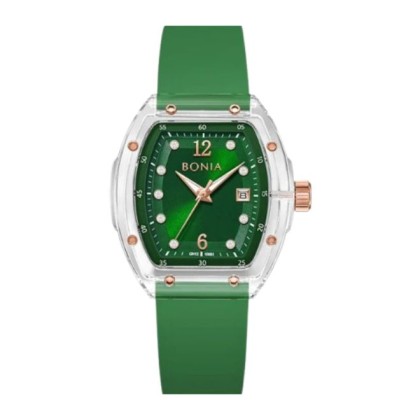 Bonia Contemporary BNB10881-2997 Green Silicone Strap Women Watch